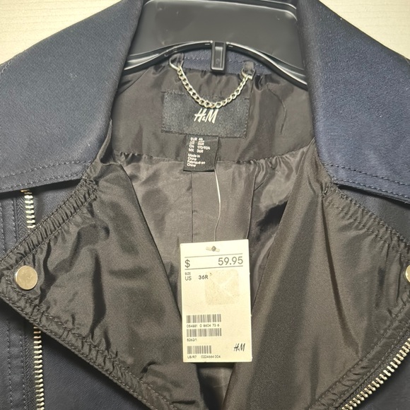 H&M Blue Lightweight Moto Jacket with Asymmetrical Zipper - Picture 2 of 8